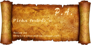 Pinka András névjegykártya